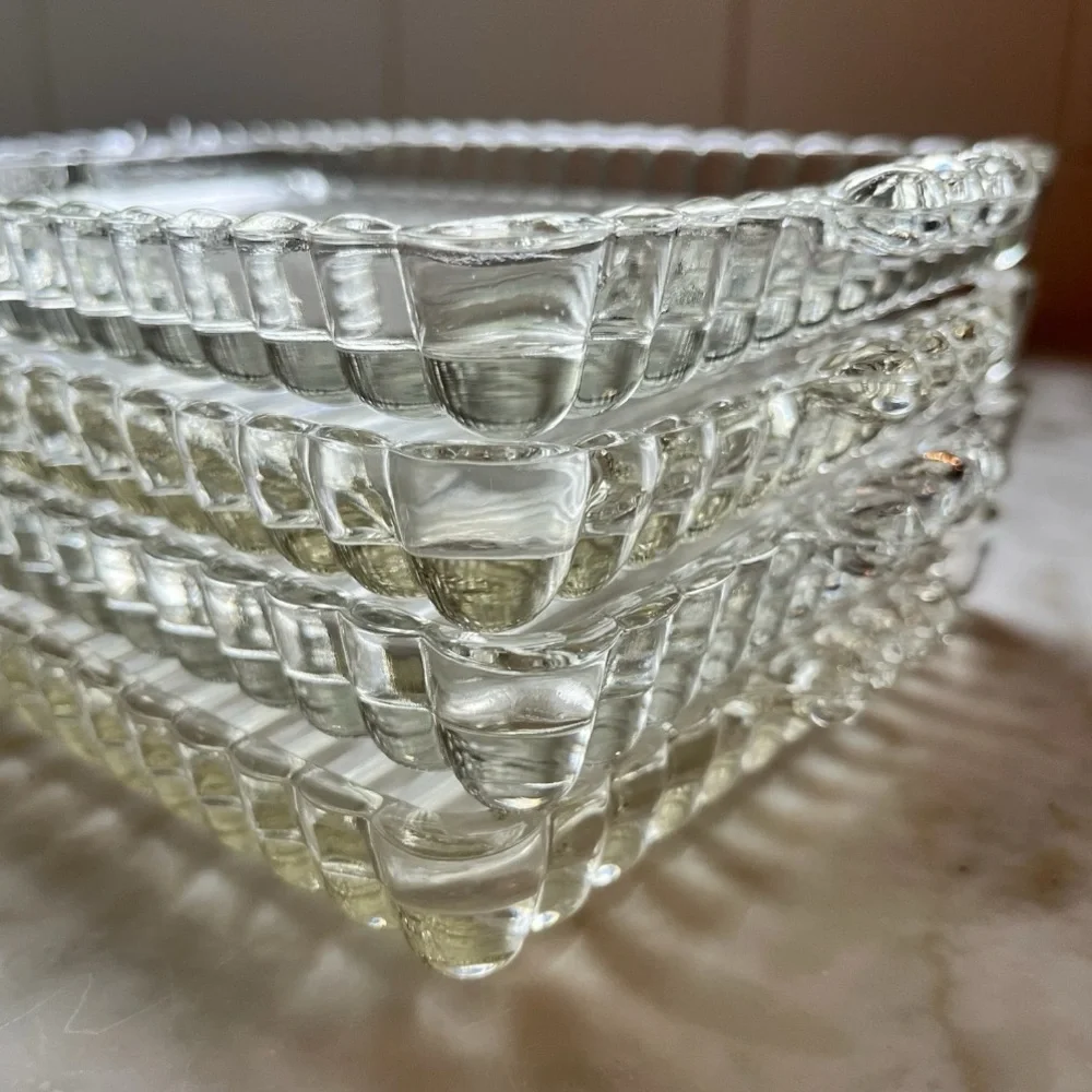 Vintage Bubble Glass Sectioned Organizer Tray